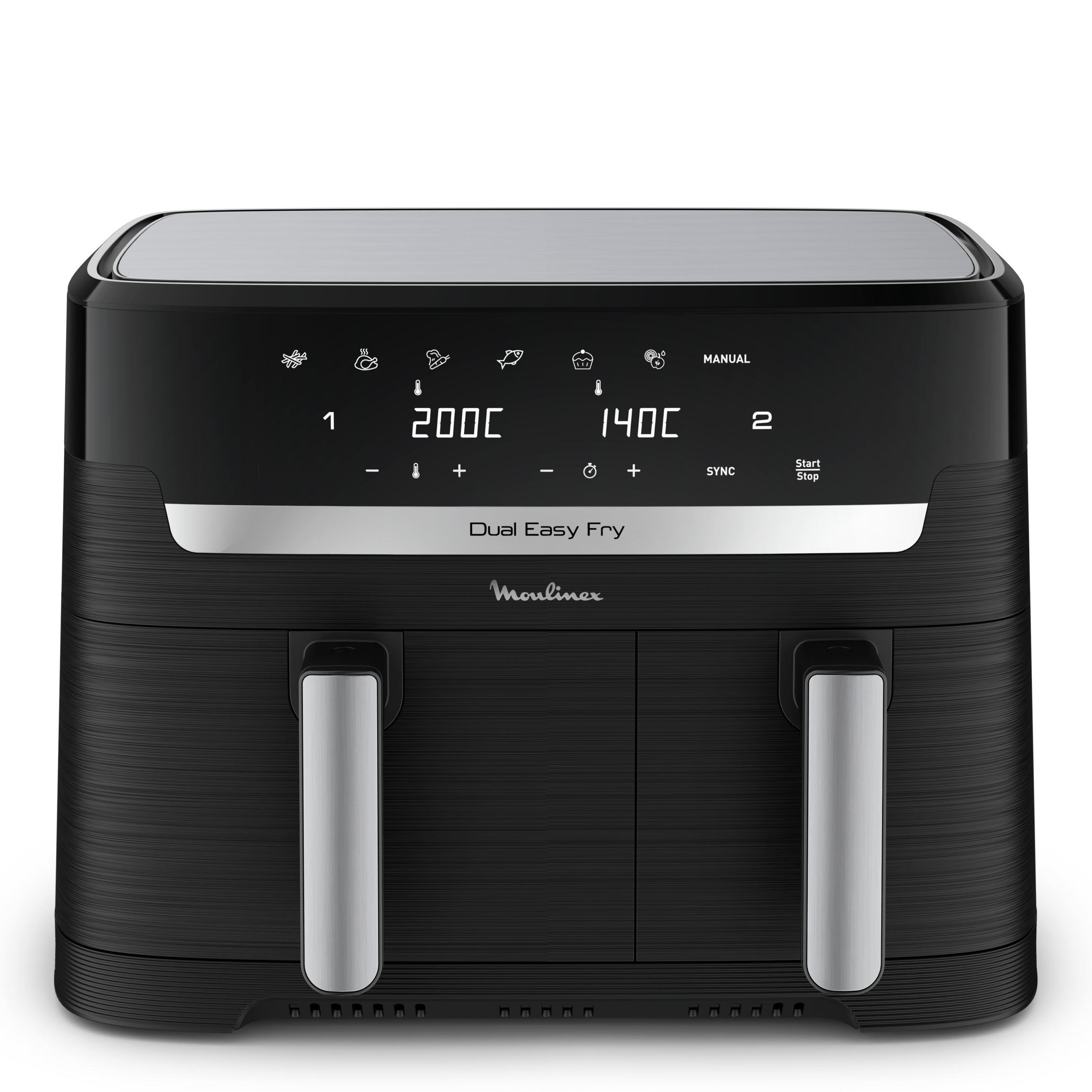 Easy Fry Dual Essential, 7 programmes, Air Fryer, 8.3 L, Deux tiroirs, Noir