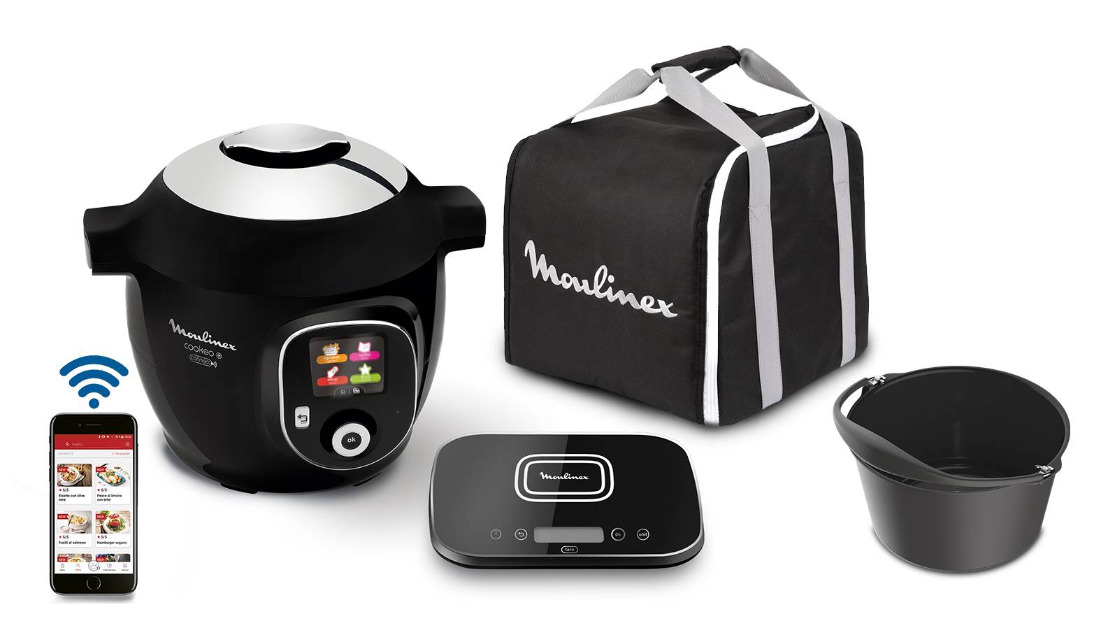 Cookéo+ Kit Méga Connect Noir 200 recettes