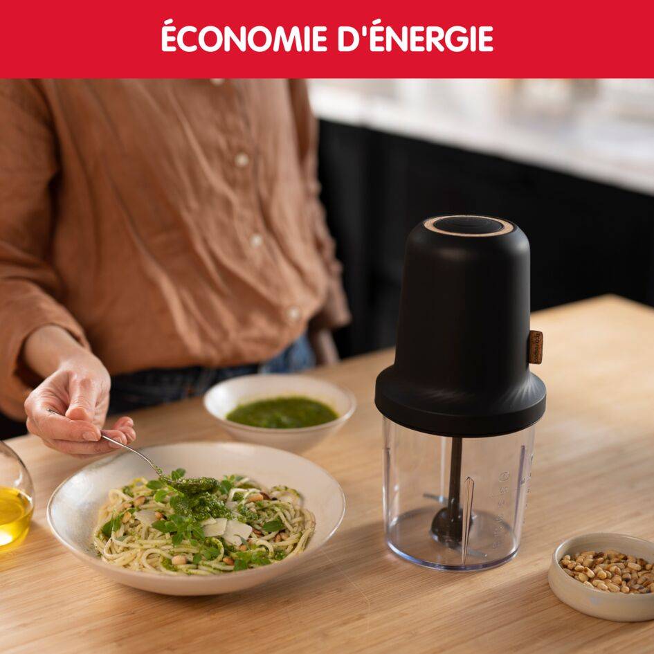 Hachoir Eco respect, Mini hachoir, Eco design, Fonction 3 en 1, Capacité 500 ml, 500 W, Gris