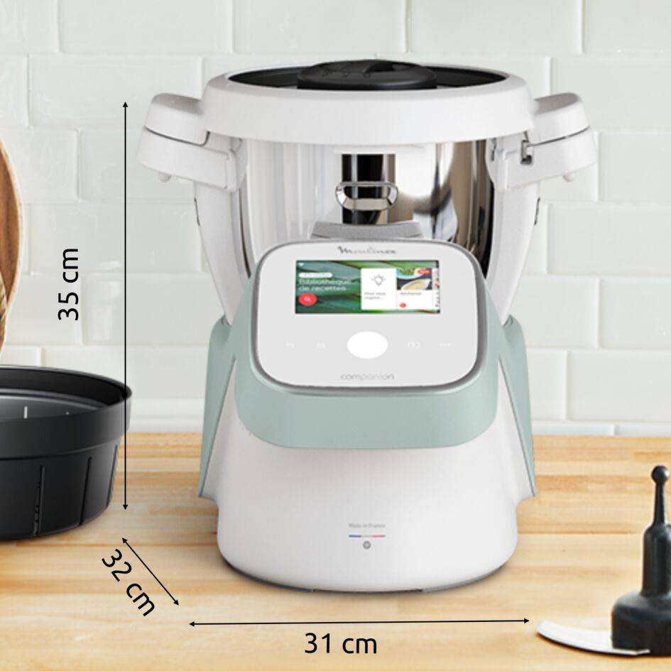 I-Companion Touch, Robot cuiseur, 17 fonctions, Connecté, Recettes sur l’écran, Capacité XL 10 personnes, Eucalyptus, Fabriqué en France