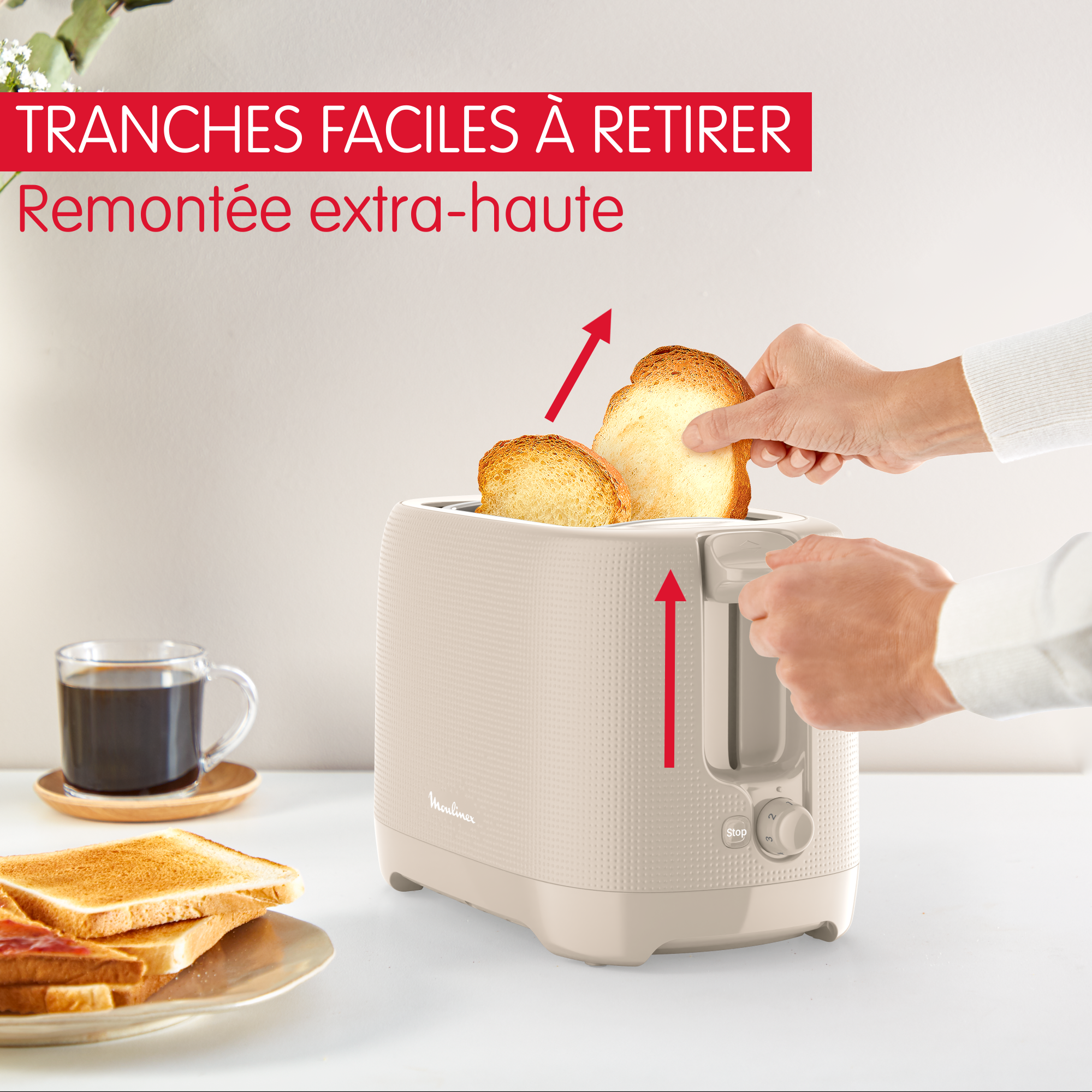 Grille-pain 2 fentes Morning Gris chaud