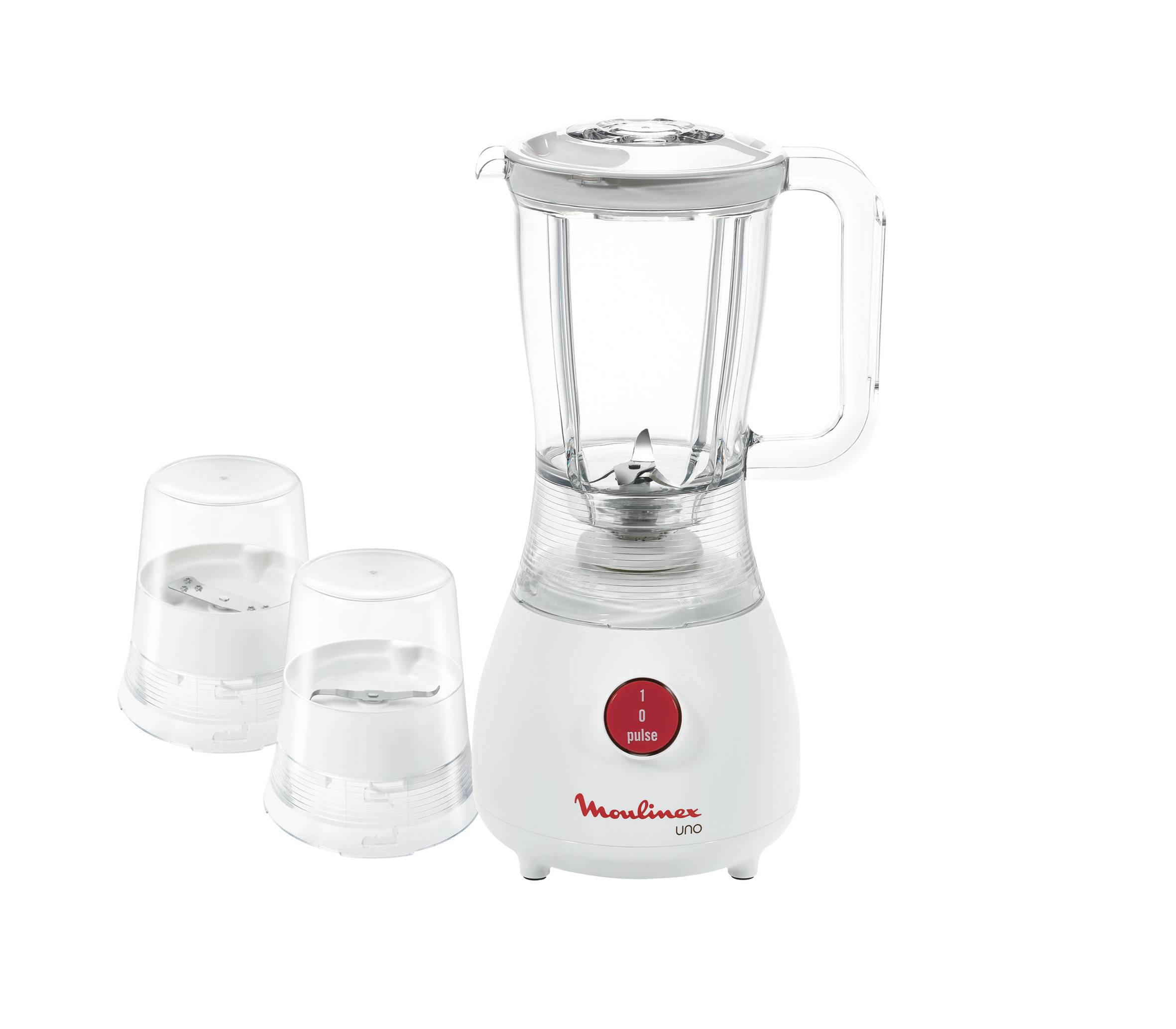 blender uno 2 accessoires blanc/rouge