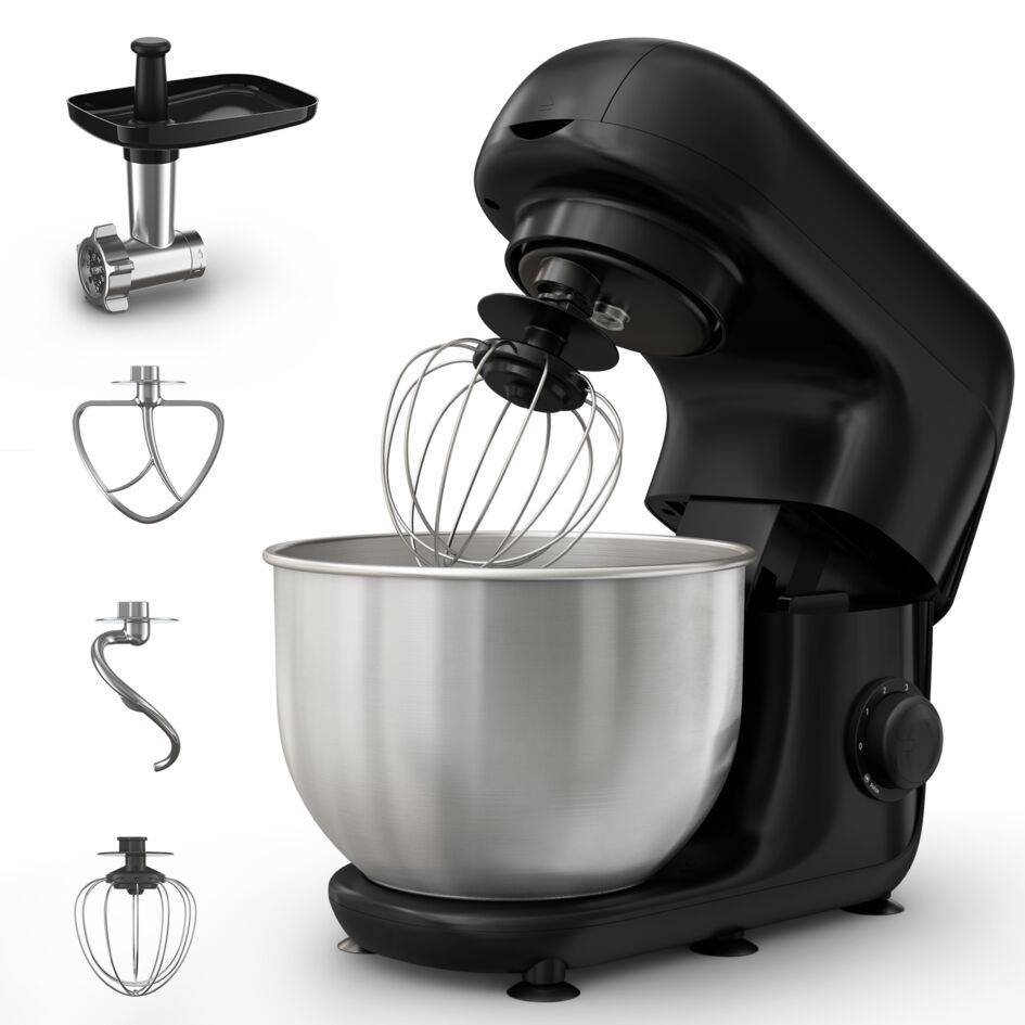 Bake Essential, Robot pâtissier, Bol 4.8 L, Kit de pâtisserie, 800 W, Hachoir à viande