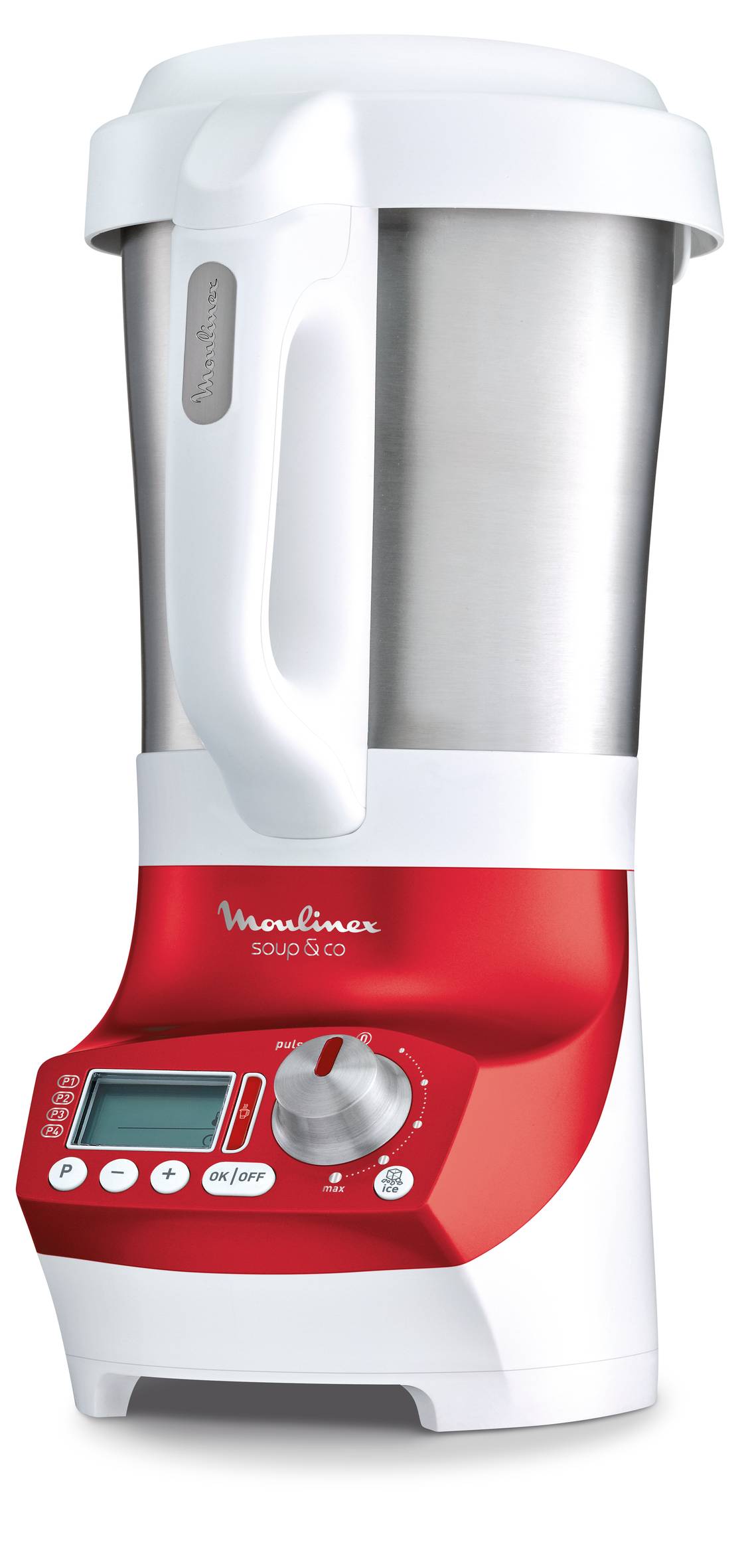 BLENDER CHAUFFANT SOUP & CO ROUGE + PANIER VAPEUR PLASTIQUE