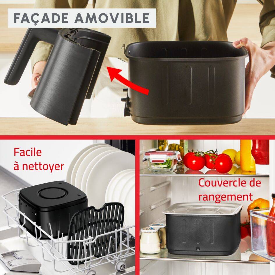 Easy Fry Smart & Silence, 5L, Air fryer, Noir