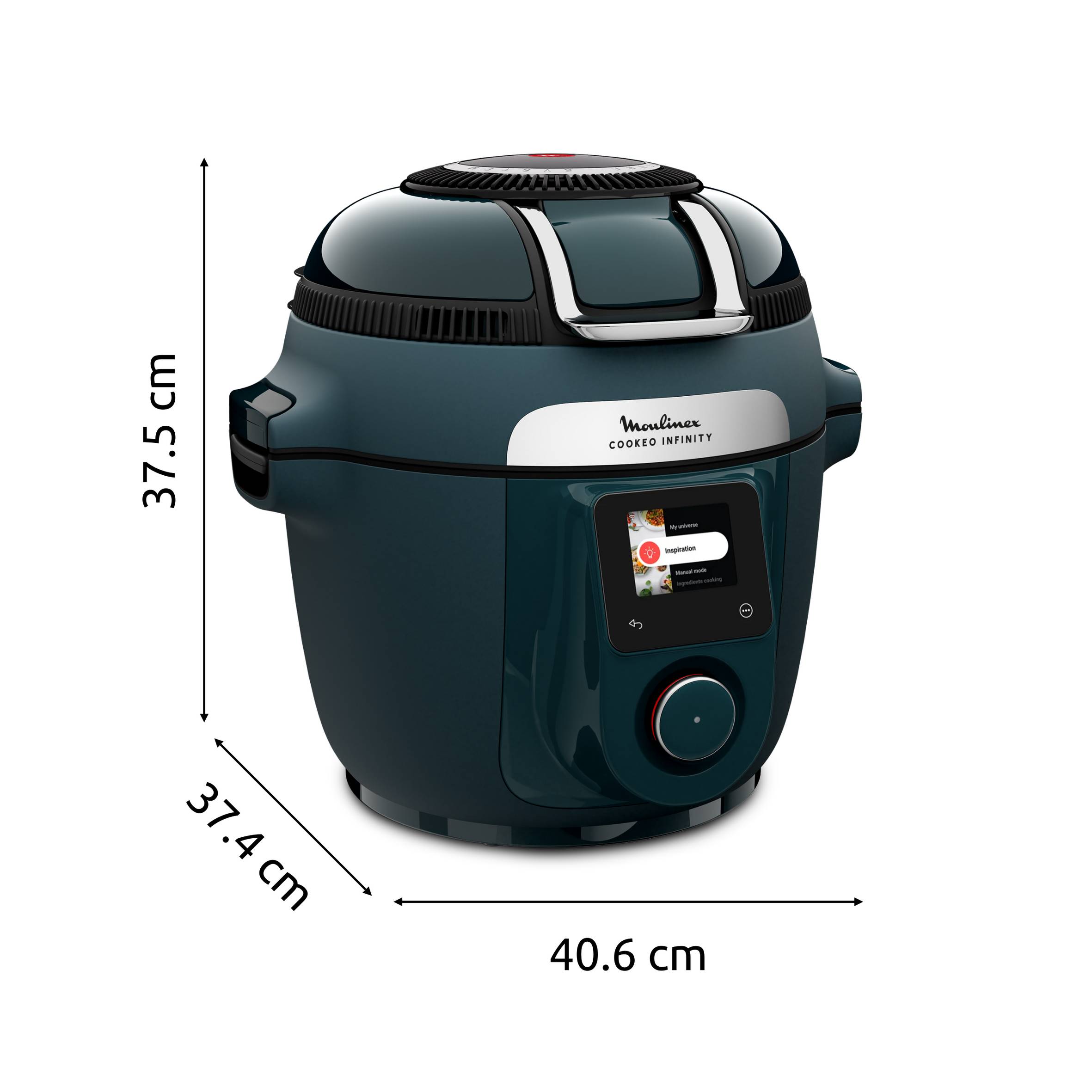 Cookeo Infinity, 17 modes de cuisson, Sans pale de mélange, Bleu Trust