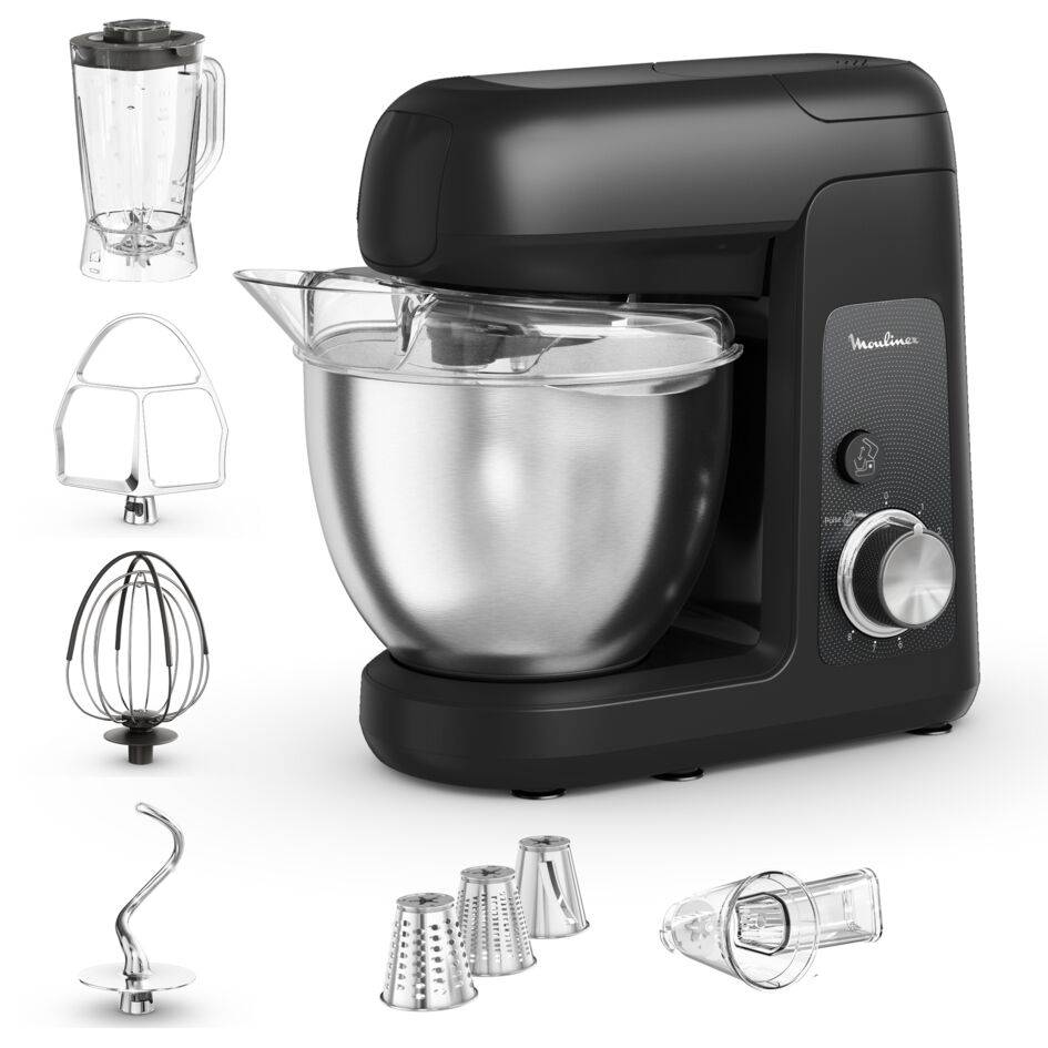 Bake Partner, Robot pâtissier, Bol de 4,6 L, Kit pâtisserie, Blender 1.25L, Découpe légumes, 1100&nbsp;W