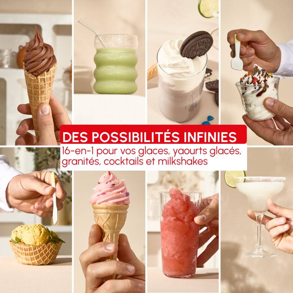 Freezi, Machine à glaces et boissons glacées 16-en-1, Desserts glacés