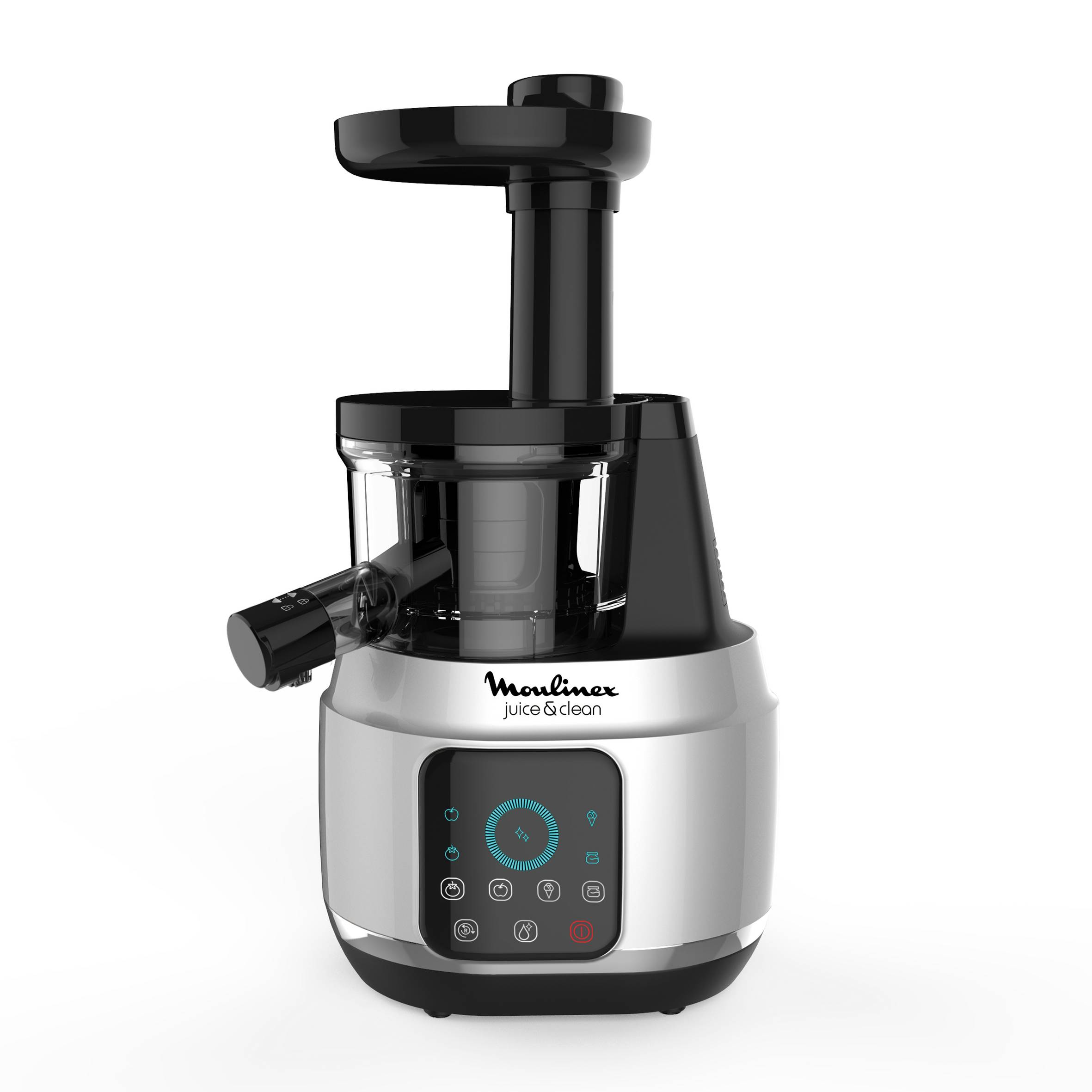 Juice & clean, Centrifugeuse, 2 filtres, 6 programmes, Nettoyage facile, Gris métal