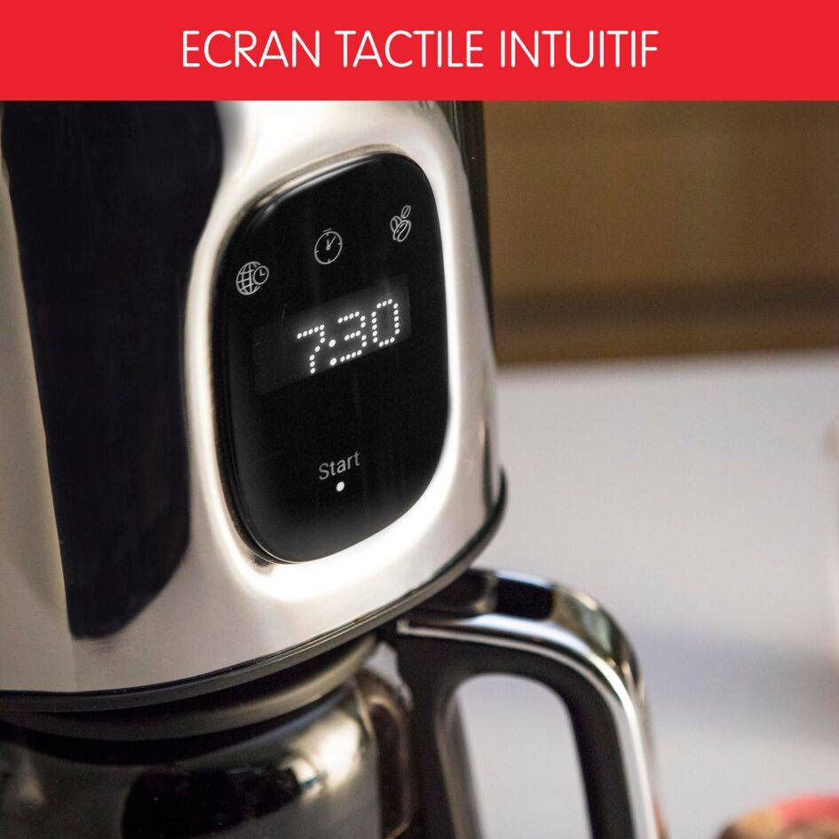 Cafetière filtre programmable Inox Moulinex Majestuo écran tactile