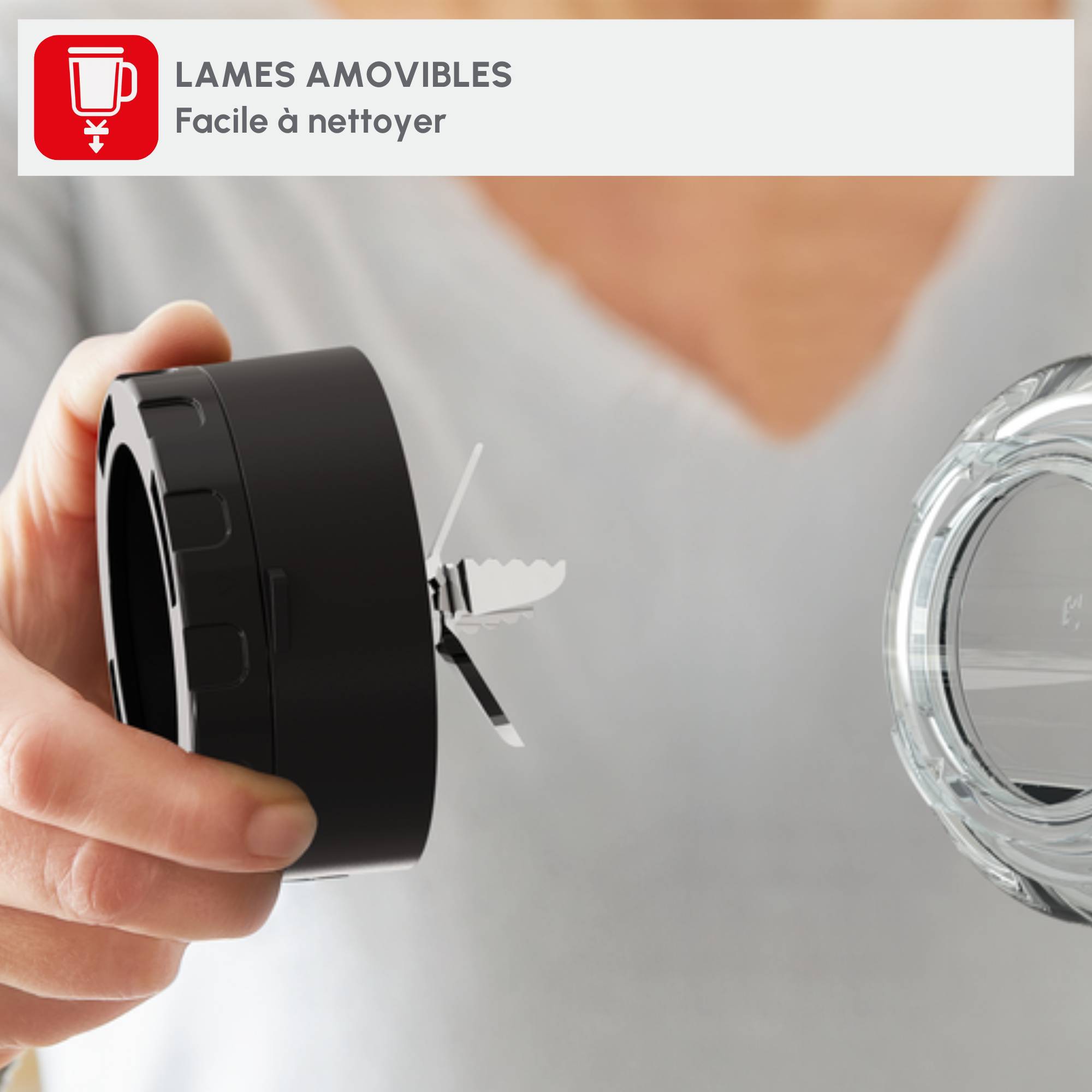 Perfectmix+, Blender, Bol verre 2L, 1200W, 3 programmes, 6 lames Powelix 