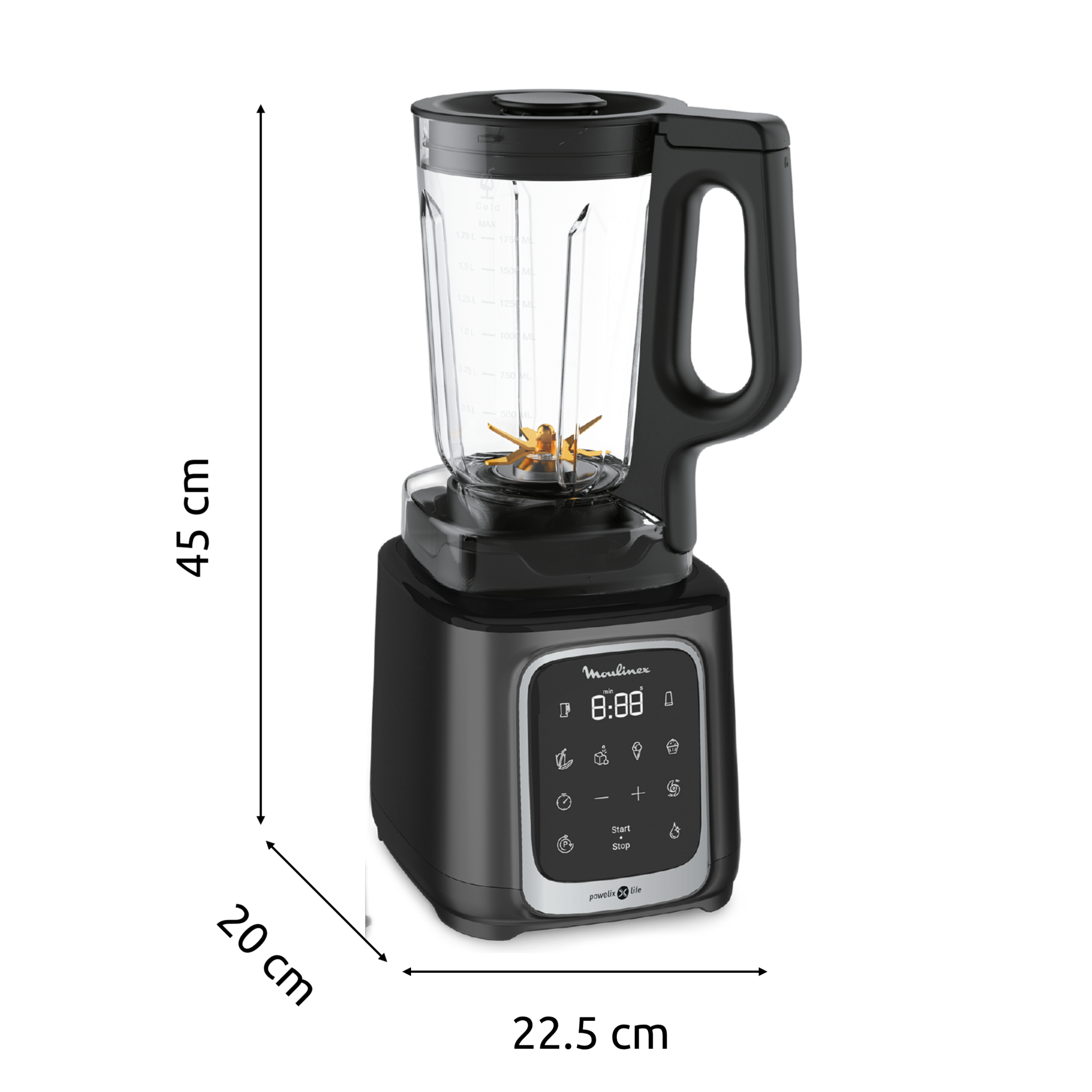 Infinimix+, Blender, Bol plastique tritan 1.75L, 1600W, 5 programmes, 6 lames