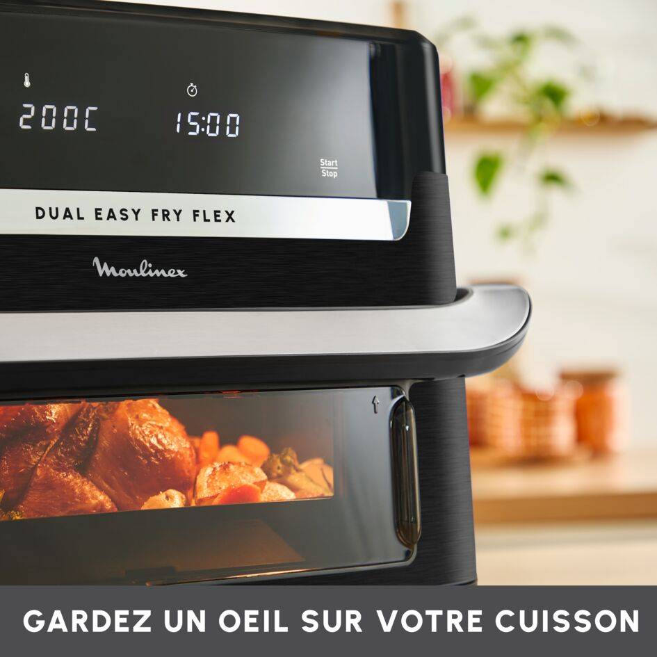 Dual Easy Fry Flex, 9L, Air fryer, Noir