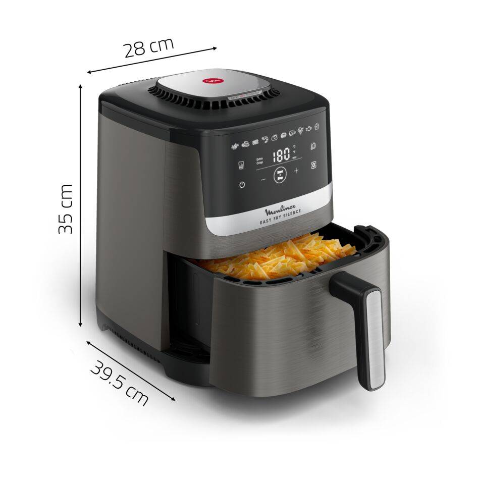 RECONDITIONNÉ Easy Fry Silence, air fryer, 5&nbsp;L, Technologie Silence, Gris charbon