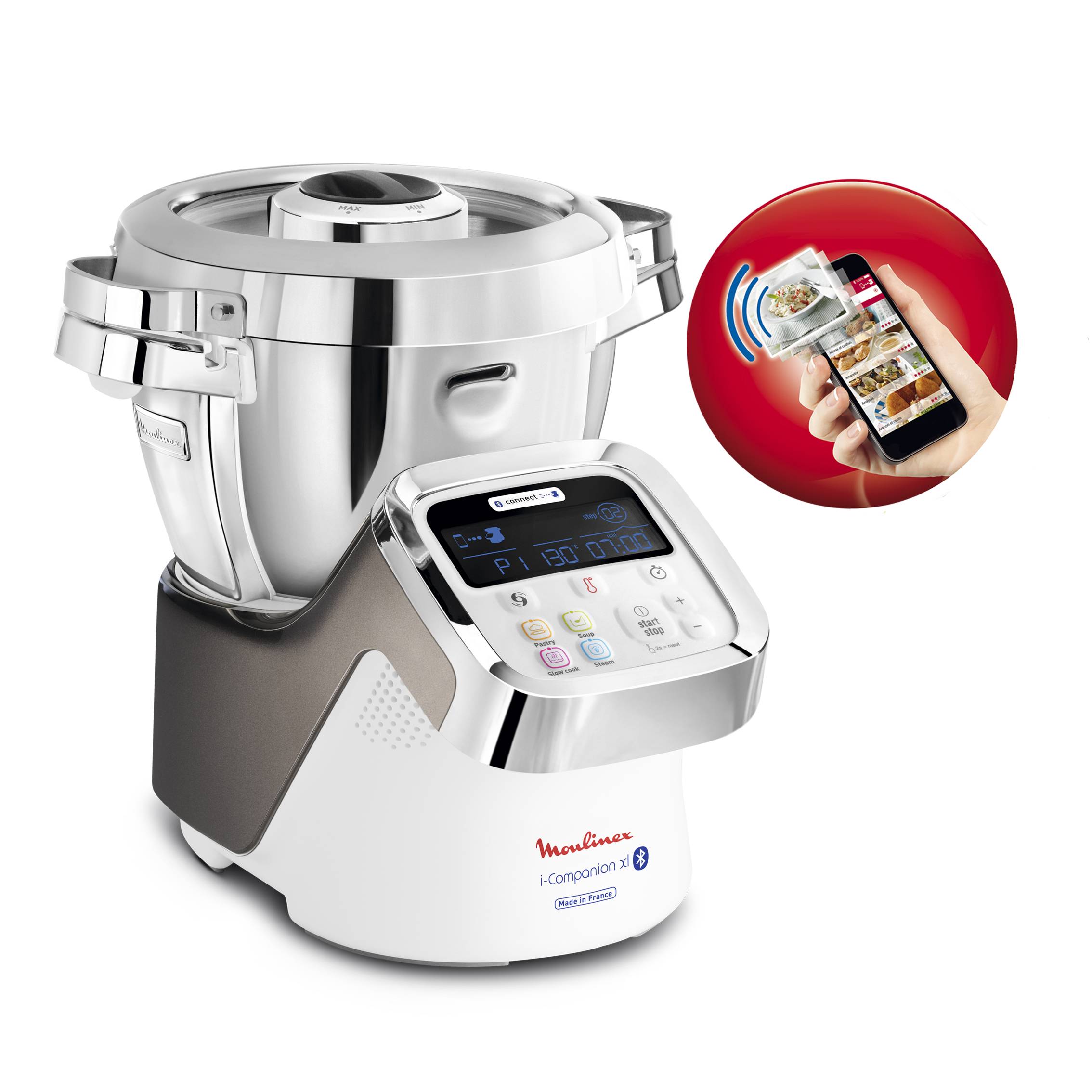 ROBOT CUISEUR I-COMPANION XL AVEC DECOUPE LEGUMES BLANC ET SILVER