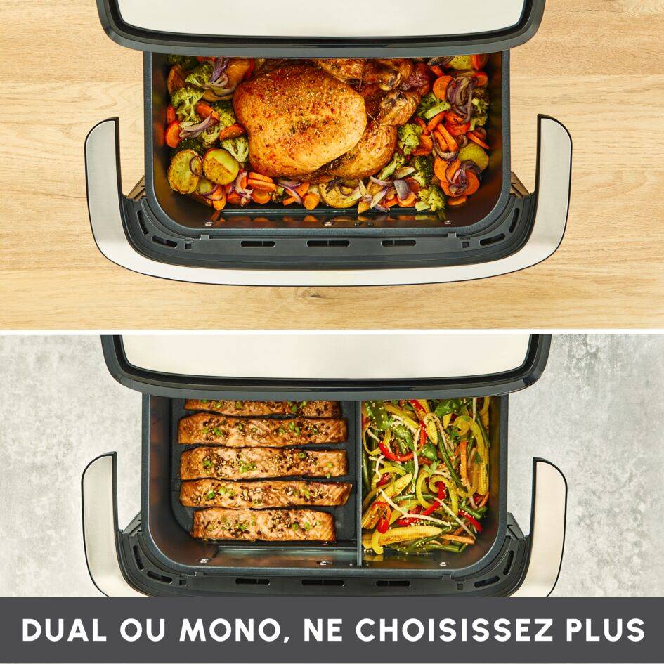 Dual Easy Fry Flex, 9L, Air fryer, Noir