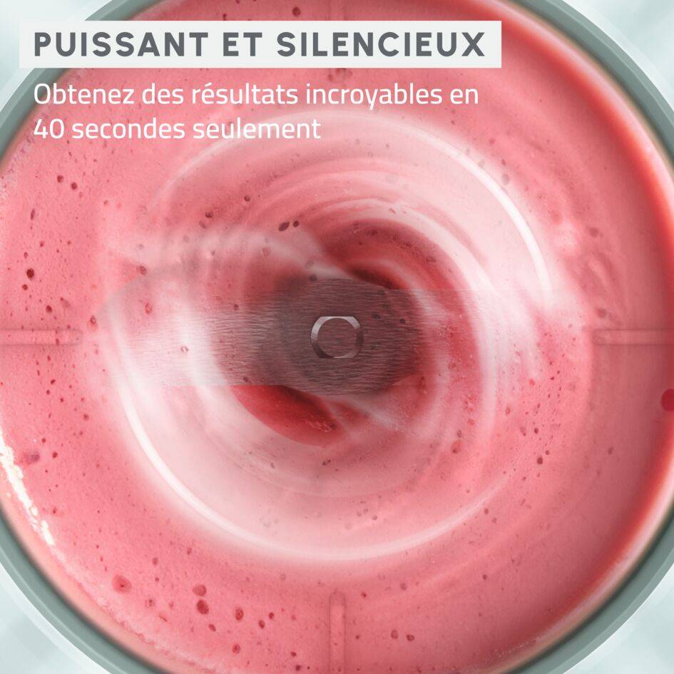 Lightmix Blender portable, Bol tritan 0,3L, 1 vitesse, 2 lames, Rechargeable