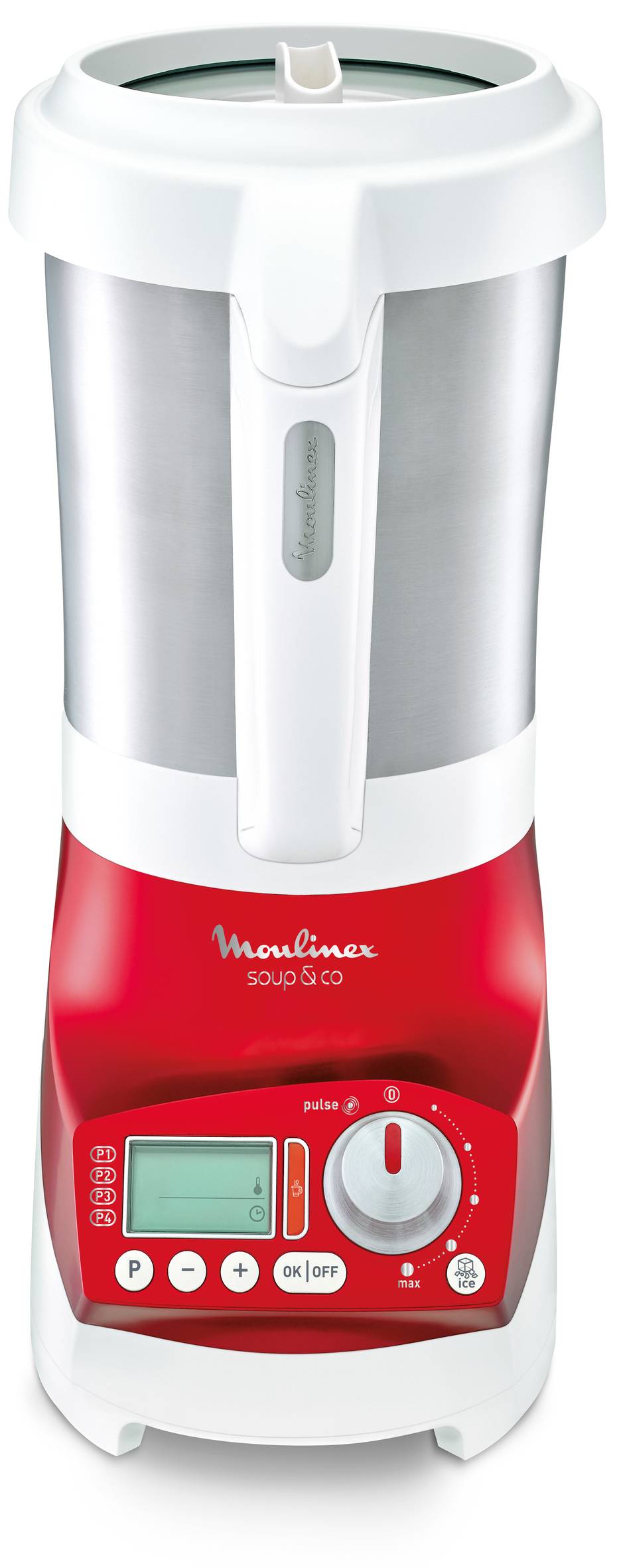 BLENDER CHAUFFANT SOUP & CO ROUGE + PANIER VAPEUR PLASTIQUE