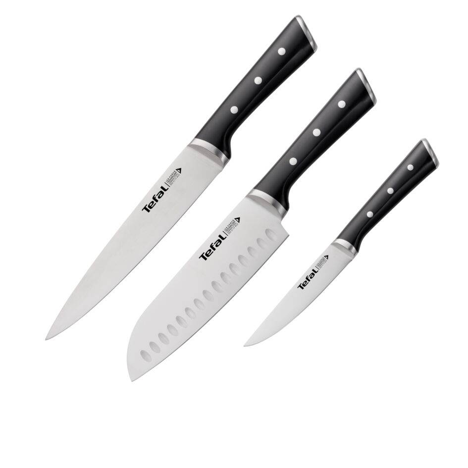 Set Ice Force 3 pièces : Couteaux à trancher 20cm + Santoku 18cm + Utilitaire 11cm