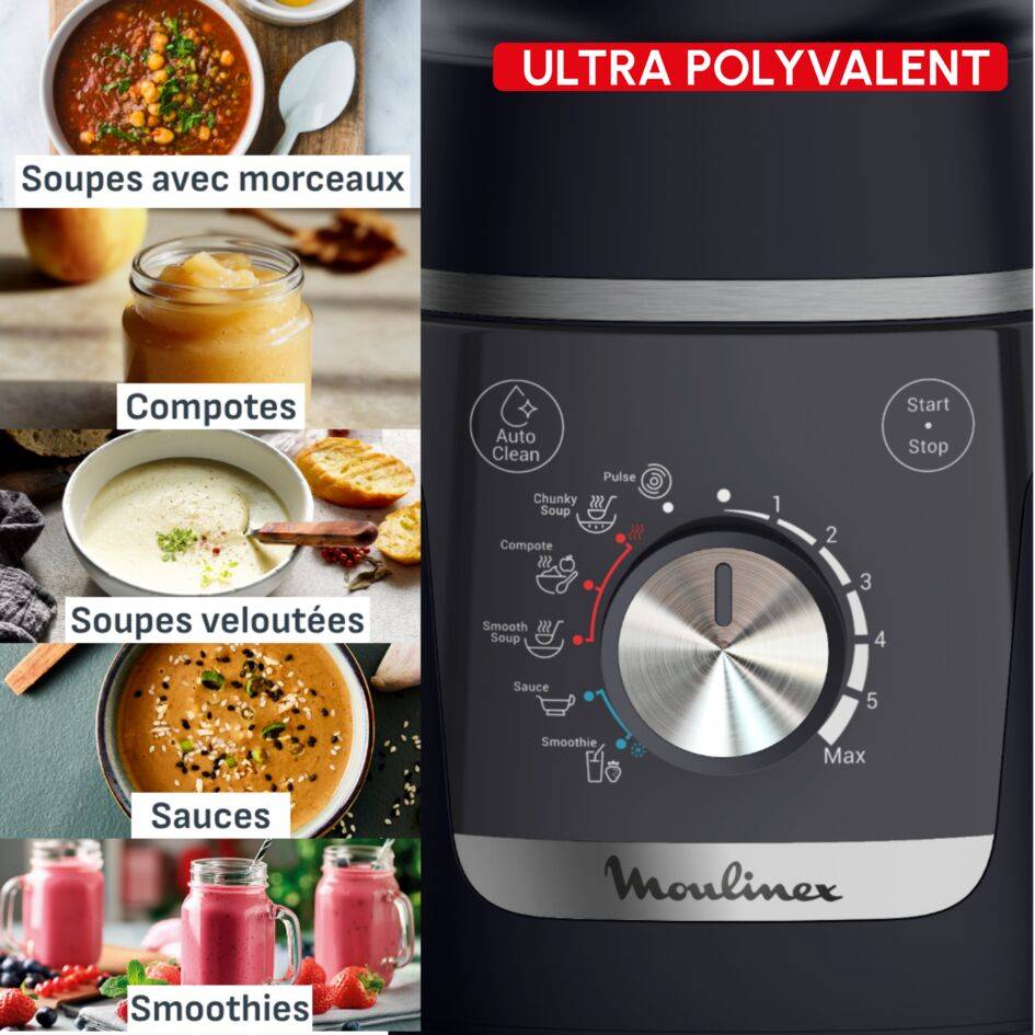 Blendforce Cook, Blender chauffant, 5 programmes automatiques, 6 vitesses + Pulse
