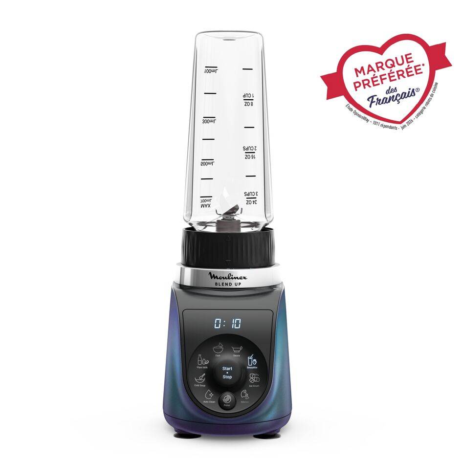 Blend Up, Blender mini, Bol tritan 0.85L, 1000W, 8 programmes, 6 lames, 2 gourdes