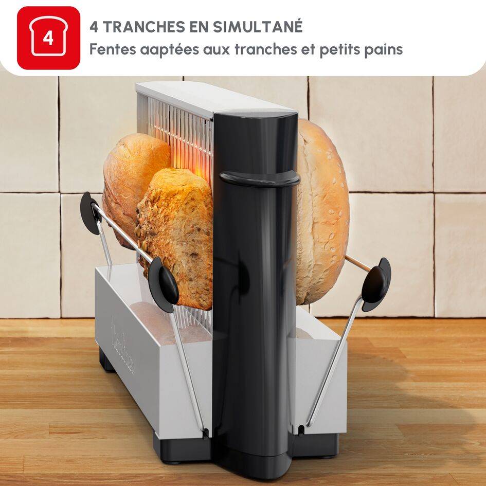 Grille-pain, Vintage, 2 fentes, Inox