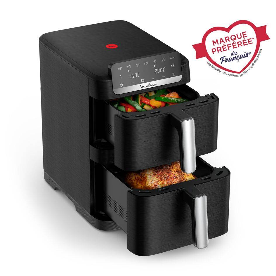 Easy Fry Crispy Stack 10L, Dual Air fryer, Noir