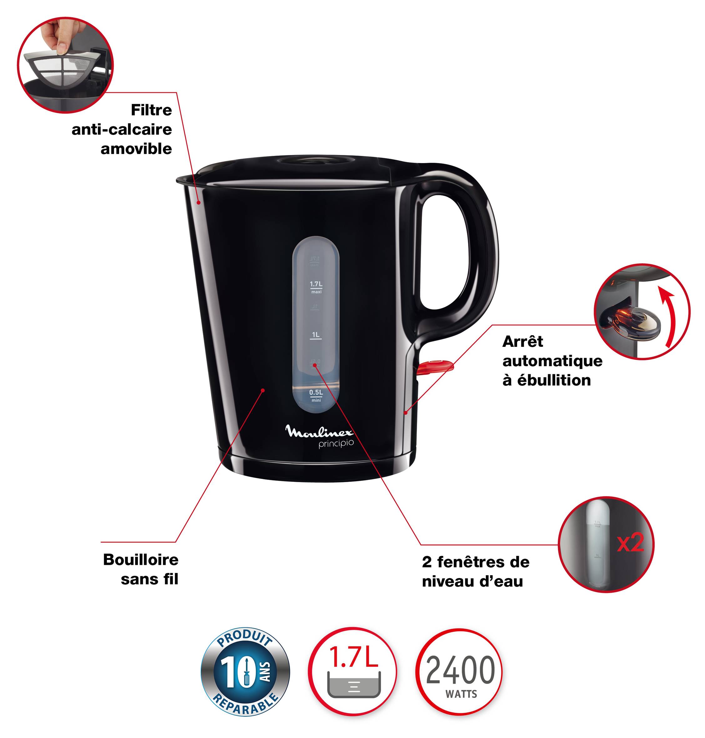 Bouilloire Principio Noir