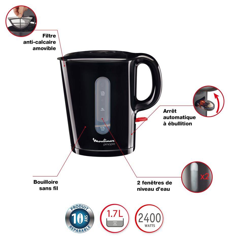 Bouilloire Principio Noir