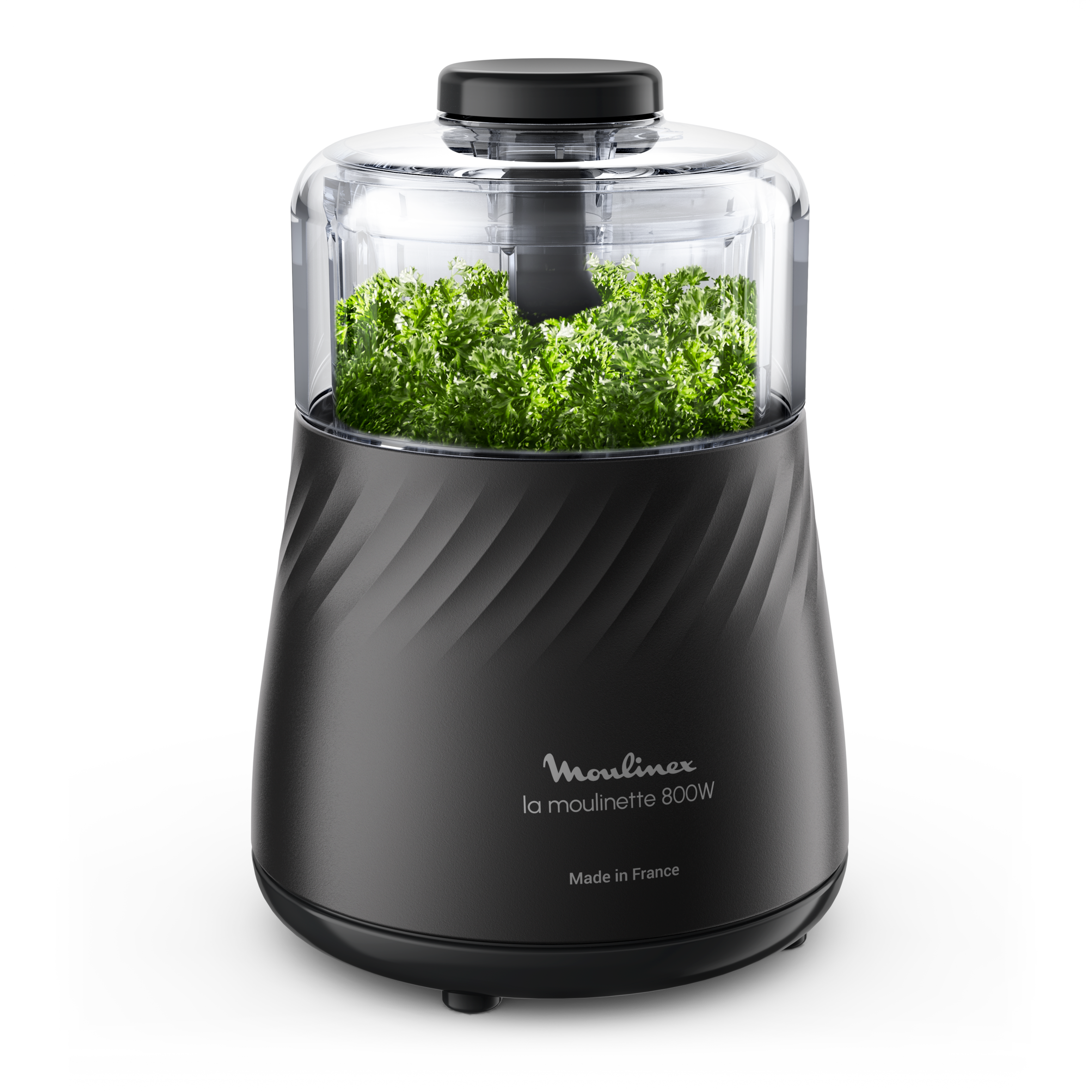 La Moulinette Eco Respect, Hachoir, Eco conçue en France, Fonsction 4 en 1, Capacité 500 ml, Noire