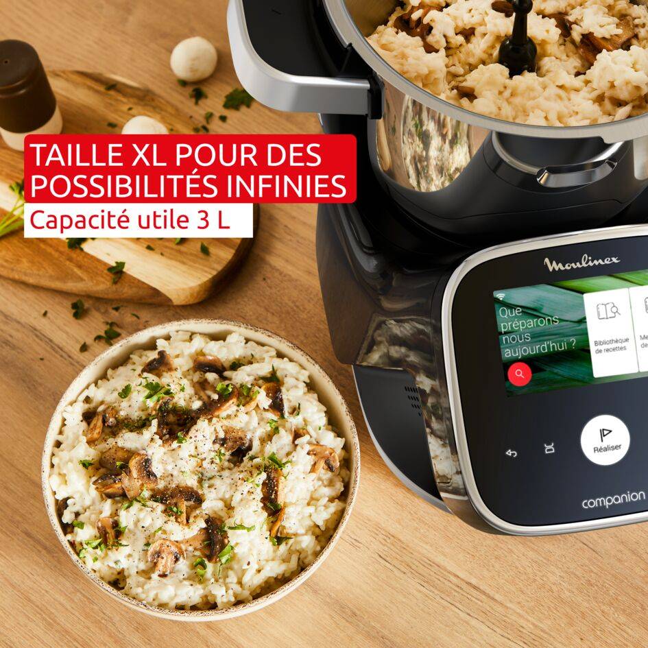 i-Companion Touch Pro avec extension air fryer, Robot cuiseur, 3L, Noir