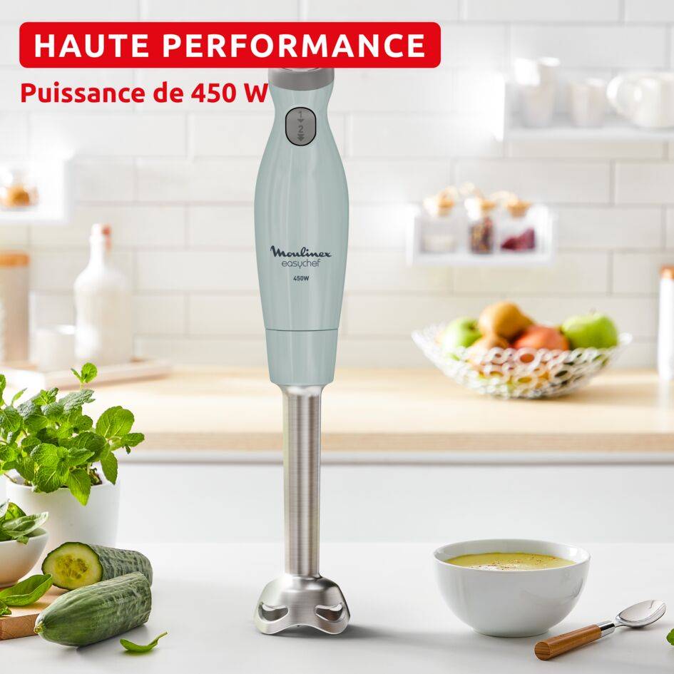 Easy Chef, Pied mixeur, 450&nbsp;W, Poignée ergonomique, Eucalyptus