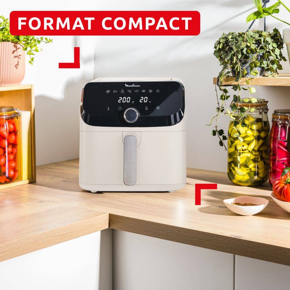 RECONDITIONNÉ Easy Fry Collection Spéciale Ivoire, air fryer, très grande capacité 7L, 1 tiroir, 8 programmes