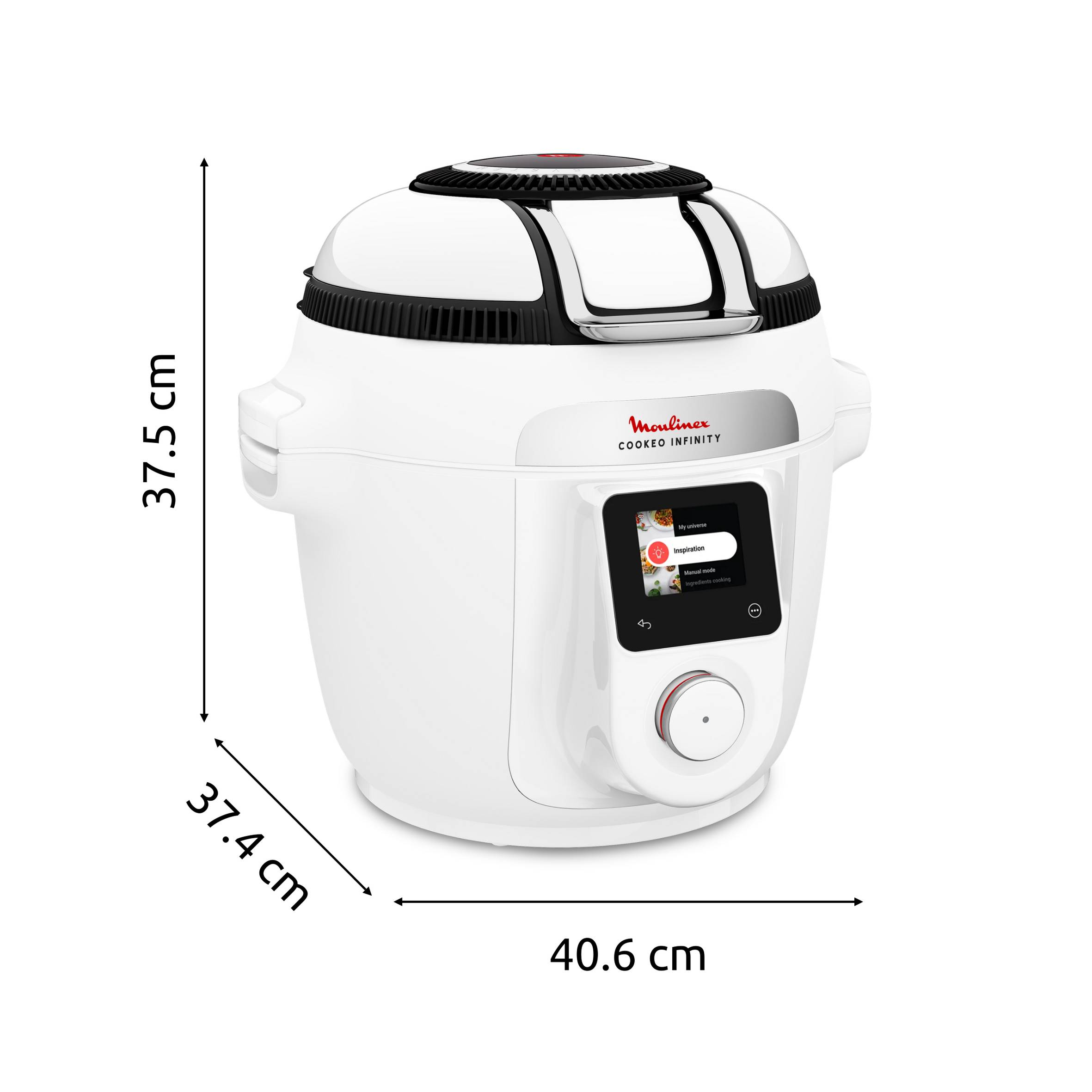 Cookeo Infinity, 16 modes de cuisson, Sans pale de mélange, Blanc