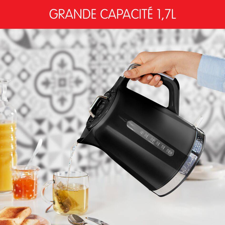 Bouilloire électrique Soleil noire 1,7L vintage