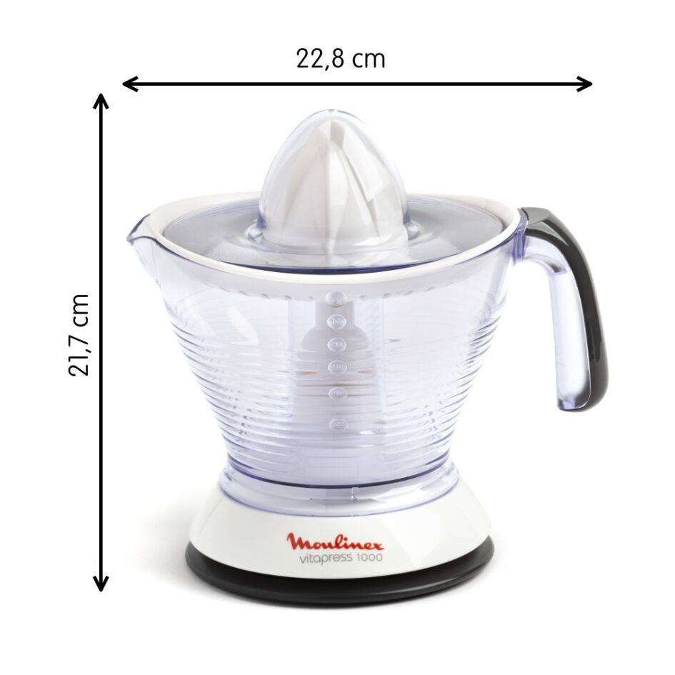 Vitapress, Presse-agrumes,  capacité XL 1l,  2 filtres, Blanc/gris foncé