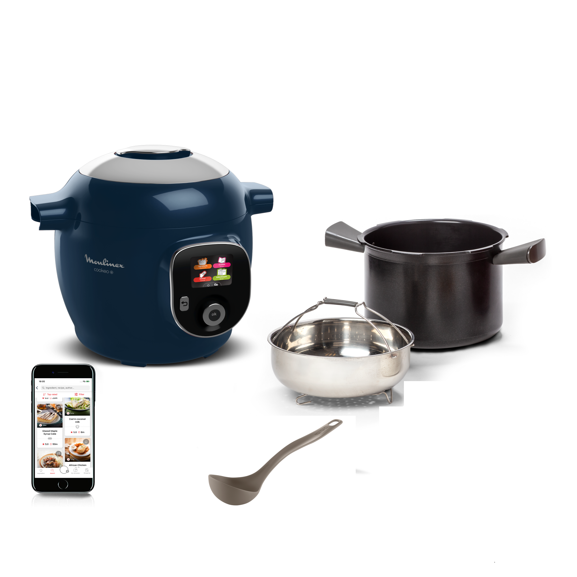 Cookeo+ 150 recettes Bleu, Louche incluse