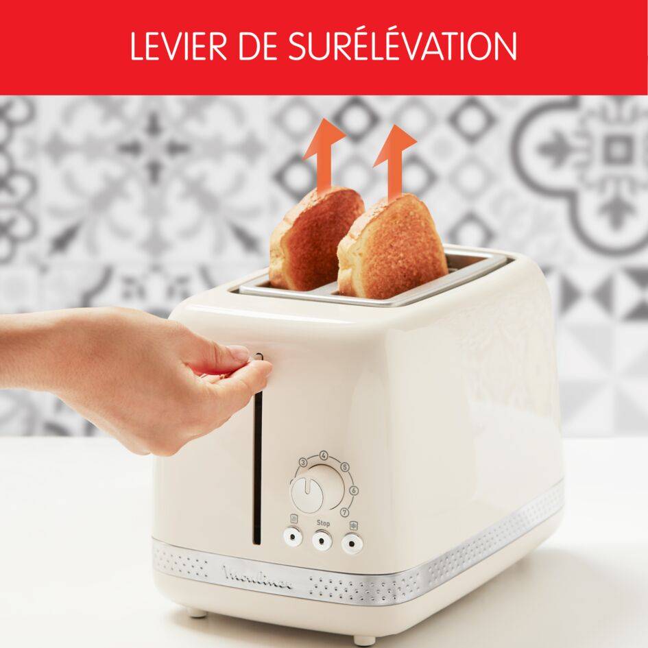 Grille-pain, Soleil, 2 fentes, Ivoire