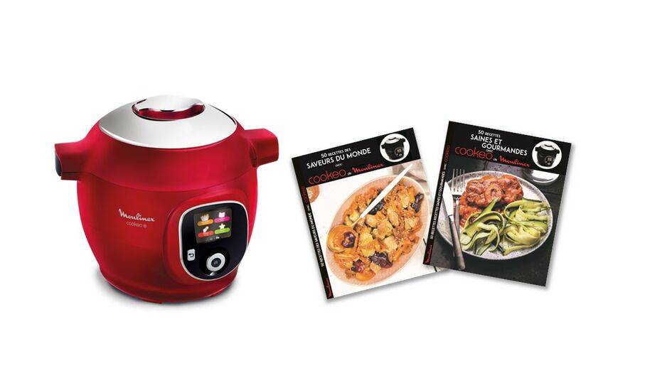 COOKEO+ Rouge 180 Recettes 2 livres de cuisine inclus