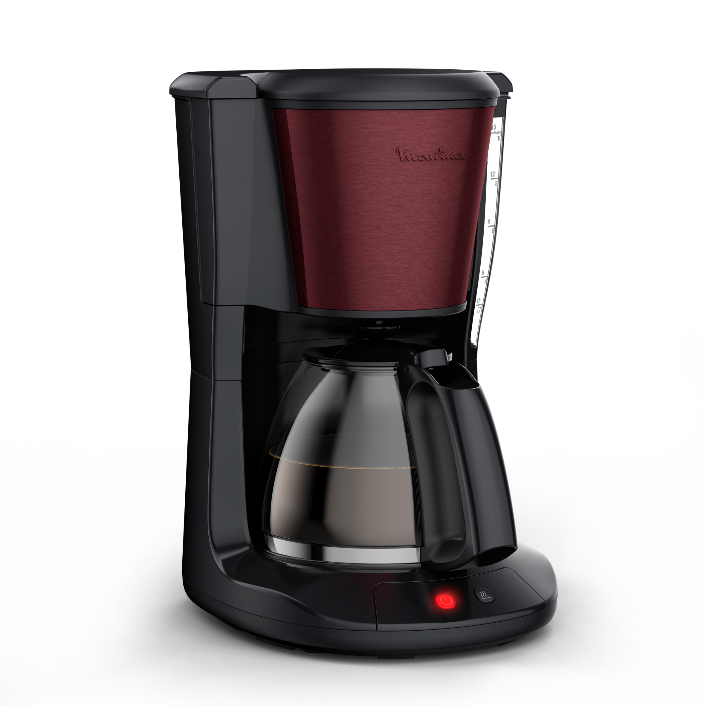 Cafetière filtre Subito Moulinex noire finition inox rouge