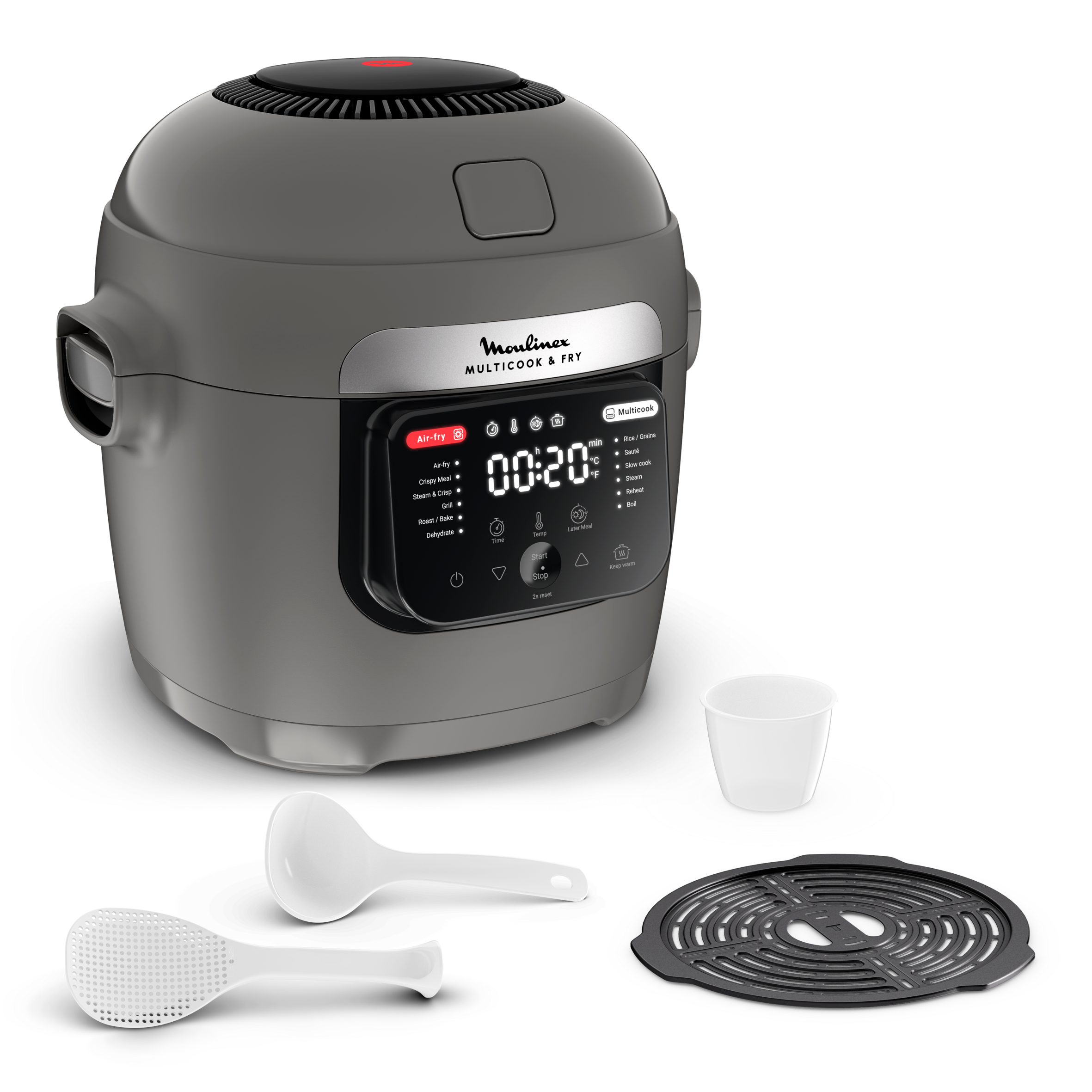 Multicook & Fry, 6L, Multicuiseur Air fryer, Gris