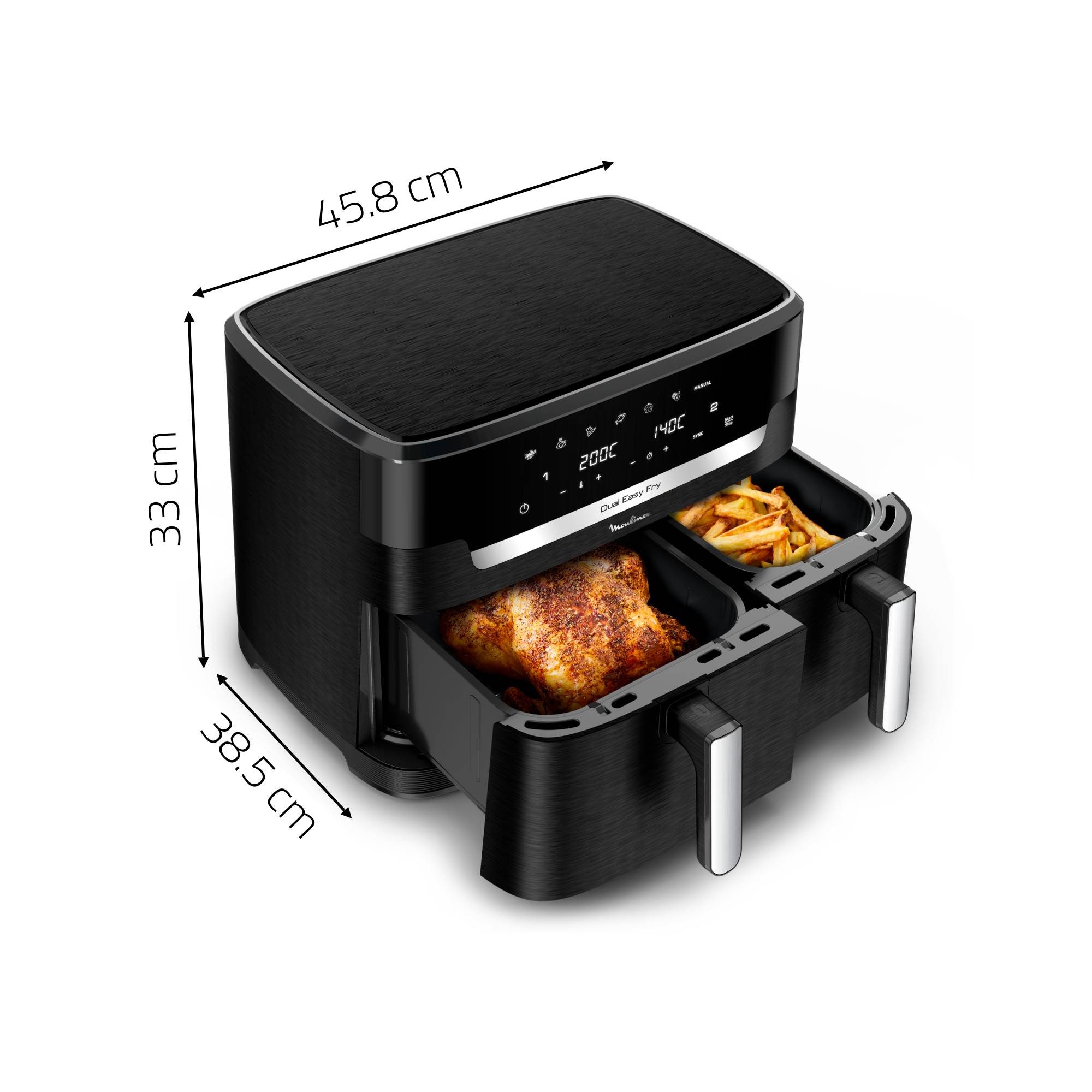 Easy Fry Dual XXL, 11L, Air fryer, Noir
