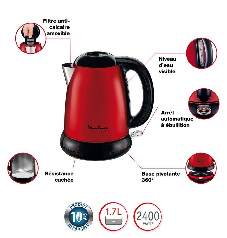 Bouilloire Subito Rouge