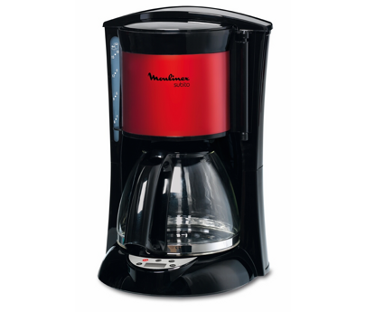 cafetiere subito programmable noir/inox rouge