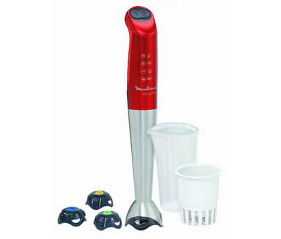 PIED MIXEUR HAPTO CLICK & MIX INOX ROUGE RUBIS