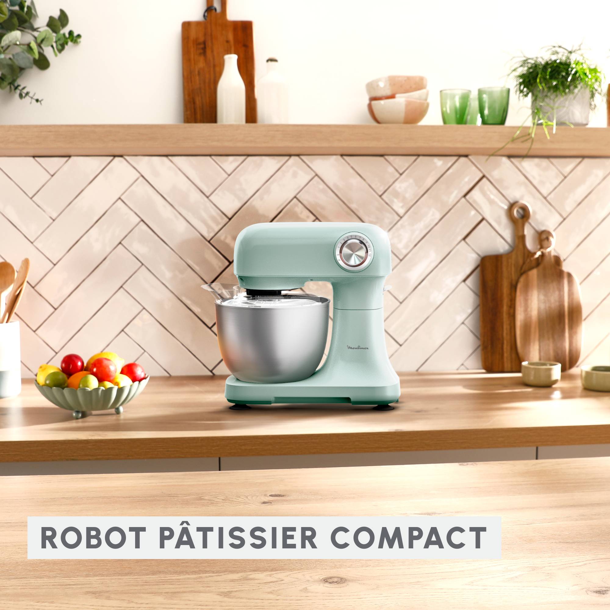 Bake Easy, Robot pâtissier, Compact, Facile à utiliser, Vert clair