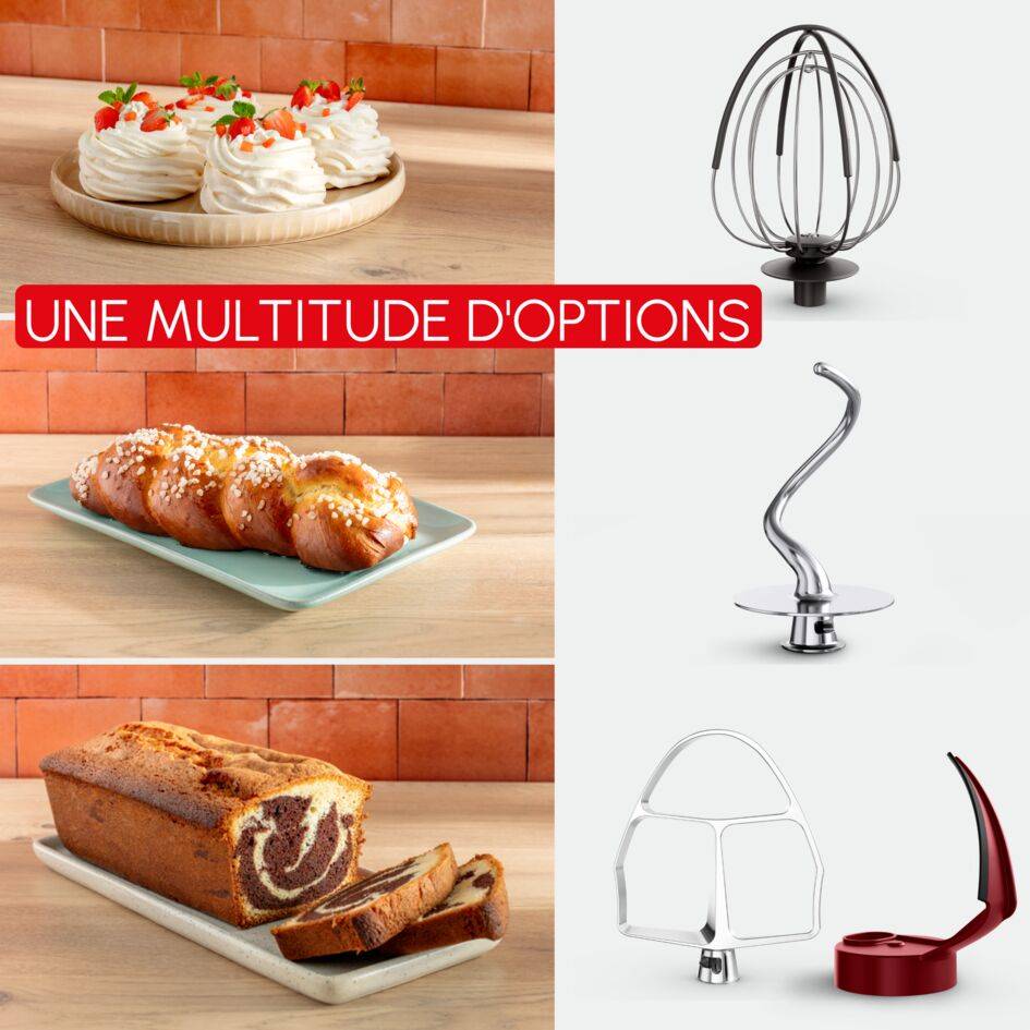 Bake Partner +, Robot pâtissier, Moteur de 1 100 W, 5 accessoires polyvalents