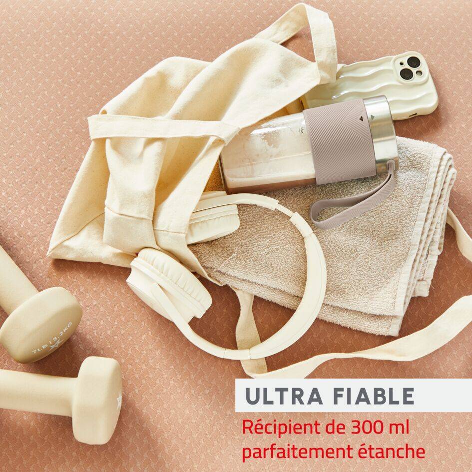 Lightmix Blender portable, Bol tritan 0,3L, 1 vitesse, 2 lames, Rechargeable