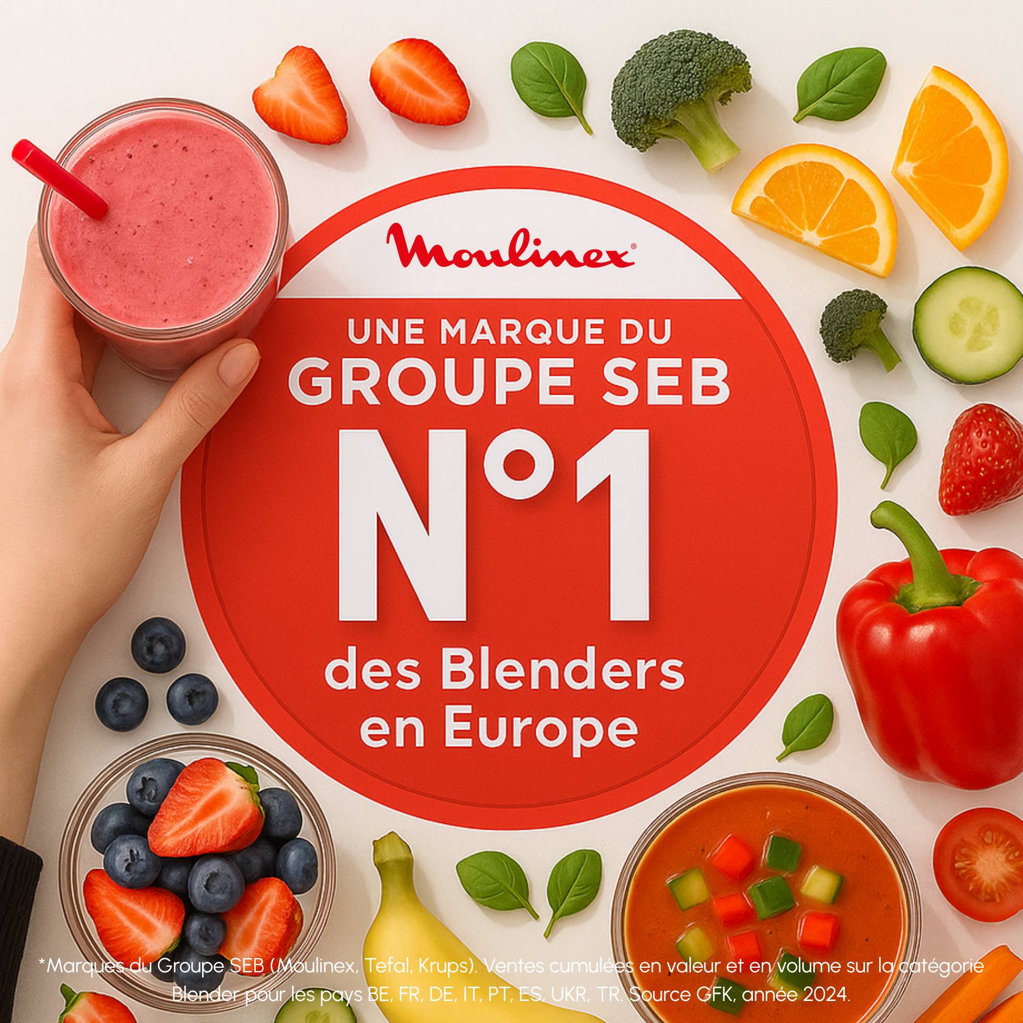 Mix&Move, Mini blender, 2 bouteilles, 300W,  Gris métal
