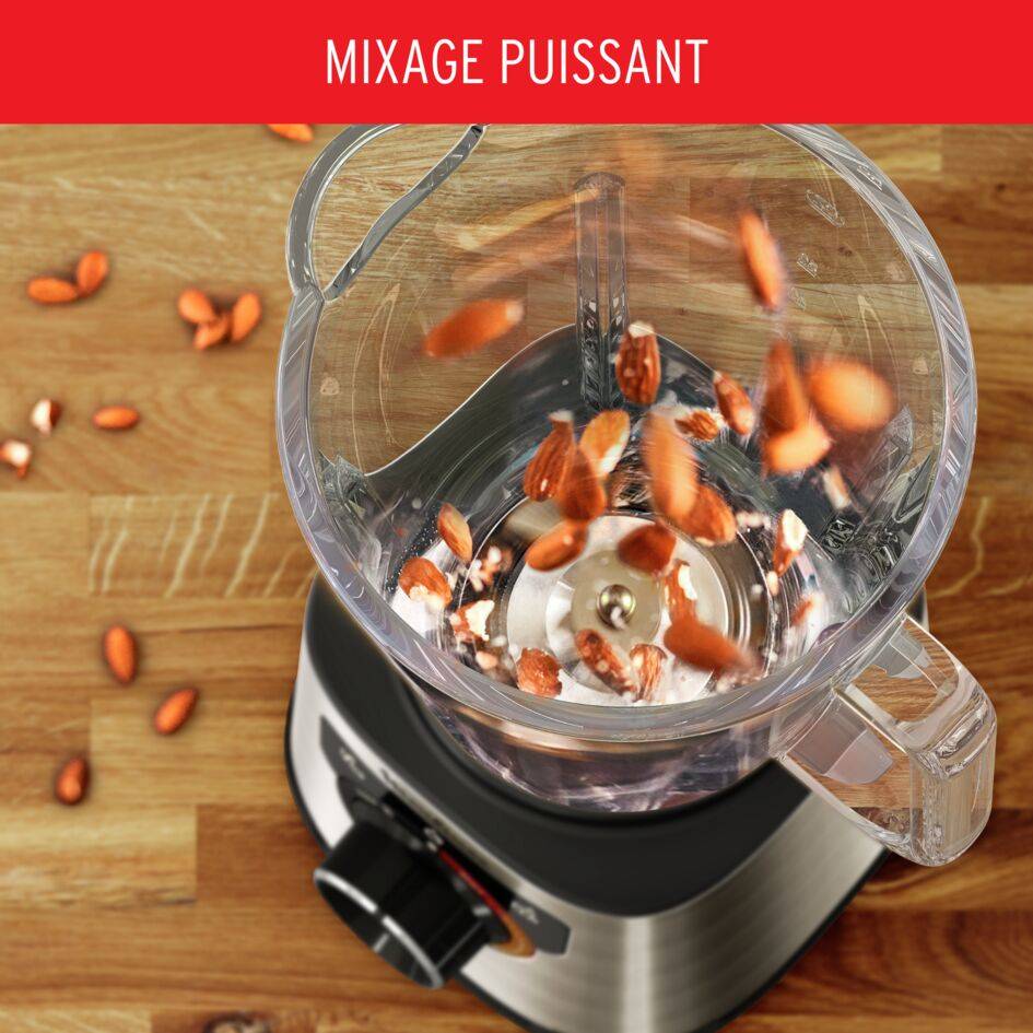 RECONDITIONNÉ PerfectMix +, Blender haute performance, Lames powelix, Bol en verre de 2L, 1200W , Noir et métal